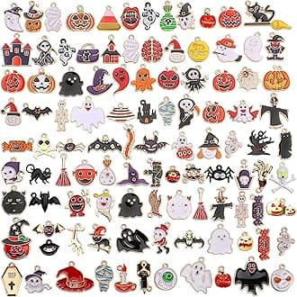 SANNIX 110Pcs Enamel Charms DIY Jewelry Making Charms Pendants for Bracelet Necklace Earring Craft Supplies