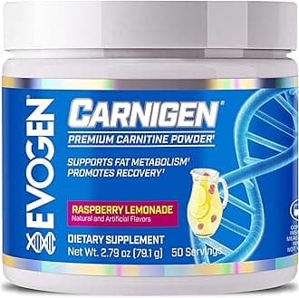 Evogen Carnigen - Premium Carnitine Powder | Supports Fat Metabolism & Promotes Recovery | Stimulant-Free L Carnitine Supplement Matrix with Acetyl L-Carnitine | Raspberry Lemonade | 50 Servings
