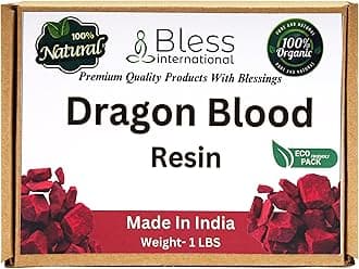 Premium-Grade-A-Indian-Dragon’s-Blood-Resin-Dracaena-Daemonorops-Draco-Sap-by-Bless-International 100%-Pure-Natural-Organic Incense-Sangre-De-Grado-Gum Sacred-Aroma-for-Yoga 1Lb-453.6-Grams-16-Ounce
