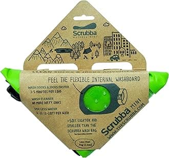 Scrubba Mini Wash Bag Ultra-Compact Laundry Bag Ideal for Travel, Camping & Hiking | Portable Washer & Dry Bag, Must-Have Travel Essentials Green Small
