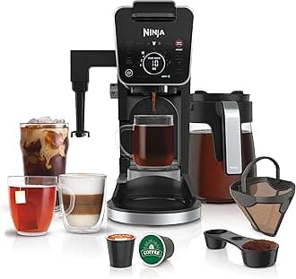 Ninja CFP307 DualBrew Pro Specialty Coffee System, Single-Serve, Compatible with K-Cups & 12-Cup Drip Coffee Maker, with Permanent Filter,Black