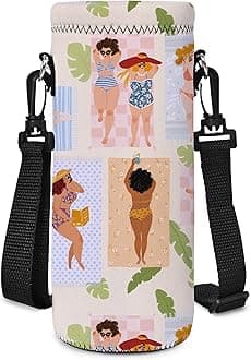 AUPET Water Bottle Carrier, Insulated Neoprene Water Bottle Holder Bag Case Pouch Cover 1000 ml or 750 ml, Adjustable Shoulder Strap, Great for Stainless Steel and Plastic Bottles