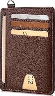 Mayski Slim Wallet, Credit Card Holder for Women, Minimalist Front Pocket RFID Blocking Card Cases, Small Wallet Women Men(Lichee Coffee)