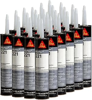 Sikaflex-221 - White - Multipurpose Polyurethane Sealant/Adhesive - Creates Permanent Elastic Seal - Sandable/Paintable - Non-Corrosive - 10 fl oz (24 Pack)
