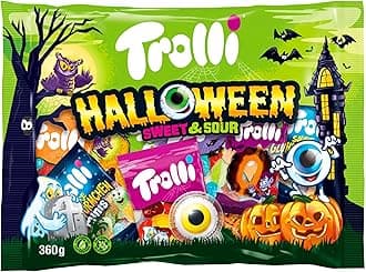 Halloween bulk pack 360g, Sweet & Sour sweets mix with Glotzer, Sour Worms & Dracula, perfect for children and Halloween parties, sweets box from Trolli for the ultimate treat