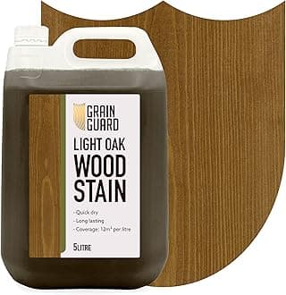 Wood Stain Water Based | Light Oak | 5L | Interior Furniture Stain | Light & Dark Stains | Eco-Friendly & Non-Toxic Wood Dye | Easy Application | Quick Dry & Low Odour