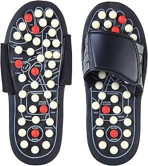 DAZIBAO® Reflexology Magnetic Therapy Spring Acupressure Paduka Accu Slippers for Full Body Blood Circulation Natural Paduka Slippers For Men and Women with Velcro Closure(Unisex)