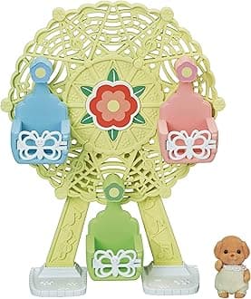 Calico Critters Baby Ferris Wheel, Dollhouse Playset with Toy Poodle Figure Included