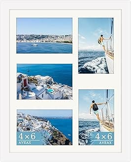AVEAX 11x14（28x36 cm） Photo Frame Display Five Pictures 4x6 Frames Multiple Photos, White