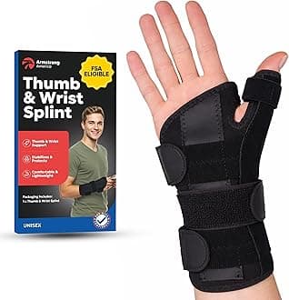 Thumb Splint & Wrist Brace | Carpal Tunnel Wrist Splint with Thumb Spica Splint | Thumb Stabilizer & Wrist Support For Tendonitis Pain, Arthritis, CMC Trigger Thumb (SM/MED, RIGHT HAND)
