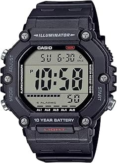 AE-1600H Series | Black | 10-Year Battery | LED Illuminator | Digital Watch