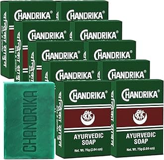 Bath and Body Ayurvedic Bar Soap, Pack of 10 - DIRECT FROM CHANDRIKA - AUTHORIZED IMPORTERS AND DISTRIBUTORS. OF ORIGINAL CHANDRIKA LINE