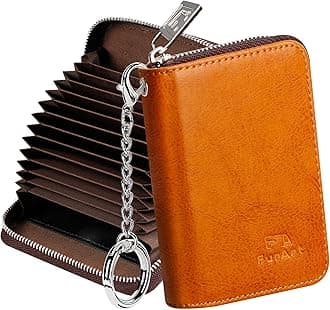 Zipper Wallet Women, RFID Blocking Credit Card Wallet, Business Card Holder, Compact Size KeyChain Wallet
