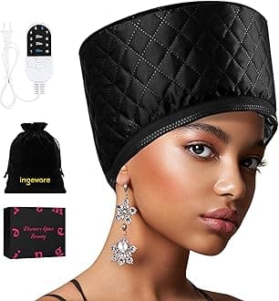 Ingeware - Heat Cap for Hair Steamer, Thermal Cap for Deep Conditioning, Portable Electric Heat Cap, Black
