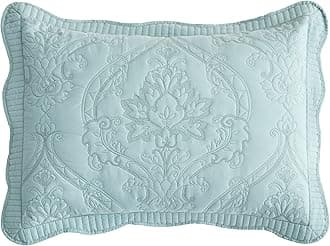 CHIXIN Microfiber Standard Pillow Shams Set of 2 - Quilted Decorative Pillow Covers - Seaglass - Size (20" x 26")