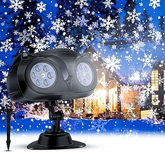 Snow Projector Lights Outdoor White LED Snowfall Lights Waterproof Snow Flurries Landscape Decorative Lighting for Holiday Party Garden Patio Indoor Home Decoration (Snowfall Lights)