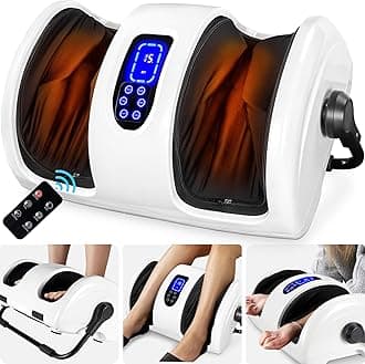 Best Choice Products Heated Shiatsu Foot Massager for Pain Relief, Plantar Fasciitis, Neuropathy, Blood Circulation w/Compact Design - Pearl White
