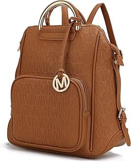 MKF Collection Vegan Leather Backpack Purse for Women, Ladies Fashion Travel Bag, Big Bookbag Top-Handle Daypack by Mia K