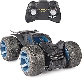 DC Comics, Batman, Stunt Force Batmobile, Indoor Remote-Control Car, Action Figure Compatible, Turbo Boost and Crazy Stunt Capabilities, Collectible Super Hero Kids’ Toys for Boys and Girls Aged 4+