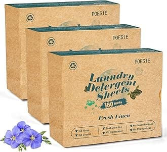 Laundry Detergent Sheets Fresh Linen Scent 3 Pack 480 Strips Plastic Free Fast Dissolve Washing for All Washing Machine Traveling Dorm Life Save Space