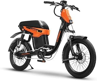URBN E-Moped - Standard | 105 Km Range | 250W 36V BLDC Motor | Removable Battery - 20Ah Lithium-ion | 120 Kg Load Capacity | Spring + Hydraulic Suspension | 20" Tyres | Orange