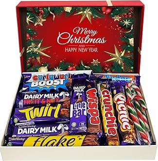 Easter Chocolate Gift Box | Festive Chocolate Hamper Sweets Gift Mini Eggs | 6 Standard Bars with Easter Eggs Sweets and Greeting Cards