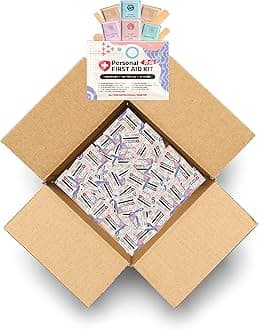 First Aid Emergency Medical Kit Mini and Travel Size - | Great for Kids, Schools, Business, Hiking, Camping | Wound Care Products (Abstract) (50)