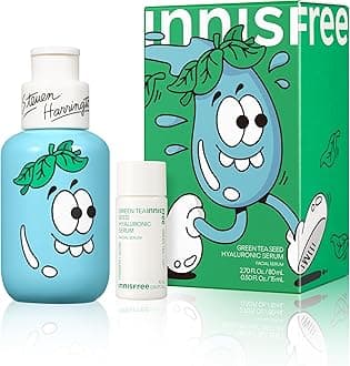 innisfreeGreen Tea Seed Hyaluronic Serum, Steven Harrington Limited Edition Set, Korean Beauty Serum for Glowing Skin