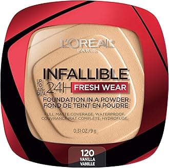 Makeup Infallible Fresh Wear Foundation in a Powder, Up to 24H Wear, Waterproof, Vanilla, 0.31 oz. (Packaging May Vary)