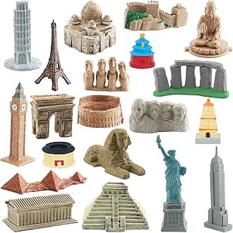 ONEST 20 Pieces Mini World Building Model Playsets Famous Architecture Figurines Toys for Boys and Girls