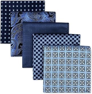 5 Pieces Pocket Square Handkerchiefs Set
