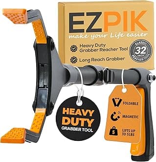 EZPIK Classic 32” Folding Grabber Reacher Tool with Dual Magnets, Heavy Duty Trash Picker Upper Grabber for Seniors & Disabled Users, Aluminum Pickup Tool for Everyday Reaching Aids (Black)