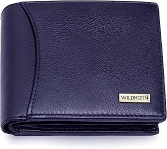 Rfid Protected Leather Wallet For Men, Cobalt Blue
