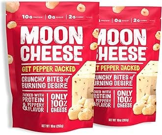 Moon Cheese Bites, Get Pepper Jacked, 10-Ounce 2-Pack, 100% Real Cheese Snack, Protein, Keto, After-School or Lunch Snack