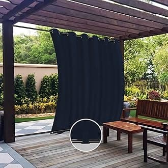 Easy-Going Outdoor Curtains Waterproof Windproof Weatherproof Curtain for Patio, Cabana, Porch, Pergola and Gazebo, Grommet Top and Tab Bottom Drape, 1 Panel, 110x120 inch, Navy