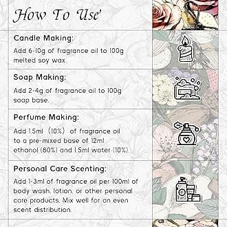 HIQILI Geranium Fragrance Oil for Home Diffuser, Relaxation, Essential Oil for Candle & Soap Making, Long-Lasting Scents, Car Freshies - 5.07 Fl Oz