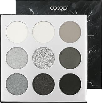 docolor Eyeshadow Palette 9 Colors Black Eyeshadow Gemstone Shadow Palette Highly Pigmented Mattes Shimmers Naked Smokey Glitter Cream Colorful Powder Blendable Long Lasting Waterproof Makeup Palette