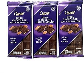 Dark Chocolate with Almonds Gourmet Chocolatier 5.29 oz made with 49% Cacao (3)