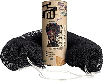AFRIKI African Exfoliating Net Sponge, Authentic African Net Sponge, Black Owned, Back Scrubber, 45 inch Long for Normal to Sensitive Skin, for Daily use, Original Collection
