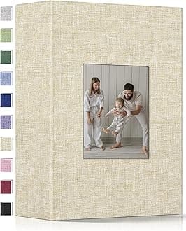 popotop Photo Album 4x6-200 Photos Photo Books with 200 Horizontal Pockets,Linen Cover Albums for Family Wedding Anniversary Baby Vacation Pictures