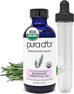 Organic Rosemary Essential Oil, 4oz, Therapeutic Grade, for Hair, Body, Skin, Aromatherapy, Relaxation, Massage, Mood, Relief, Home, DIY Soap