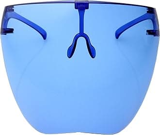 Protective Face Shield Full Cover Visor Glasses/Sunglasses (Anti-Fog/Blue Light Filter) (Blue)