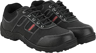 Foot Trends Industrial Steel Toe Lace-up Safety Shoes for Men-(Size-7) Black