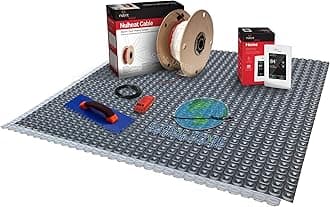 NuHeat N1C025-H-KIT 25 sq ft Home Comfort Floor Heat Kit with Home Thermostat, Heat Membrane, Heat Cable, MatSense Pro Fault Indicator