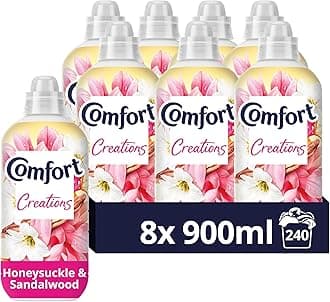 Perfume Creations Honeysuckle & Sandalwood Fabric Conditioner Softener with Motion-Activated Fragrance Technology 100 Days of Freshness 240 washes (8x 900 ml)