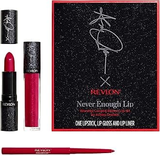 Revlon Never Enough Lip, Worship Limited Edition Lip Kit by Ashley Graham, 3 Piece Kit with Lipstick, Lip gloss, Lip liner, 1 Set
