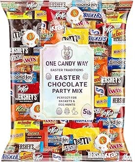 Easter Chocolate Candy Variety Pack 5 LB Bulk Bag – Approx. 225 Individually Wrapped Treats – Assorted Milk & Dark Chocolate, Peanut Butter, Wafer & Coconut Mix – Perfect for Parties, Gifts & Sharing