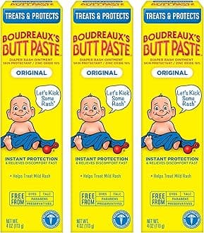 Boudreaux's Butt Paste Diaper Rash Ointment 4oz (3 Pack)