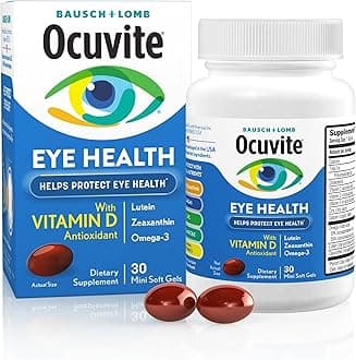 Bausch & Lomb Eye Vitamin and Mineral Supplement Eye Health Formula with Lutein, Zeaxanthin, and Omega-3, (30 Count Bottle)