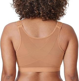 DELIMIRA Women's Front Closure Posture Wireless Back Support Full Coverage Bra